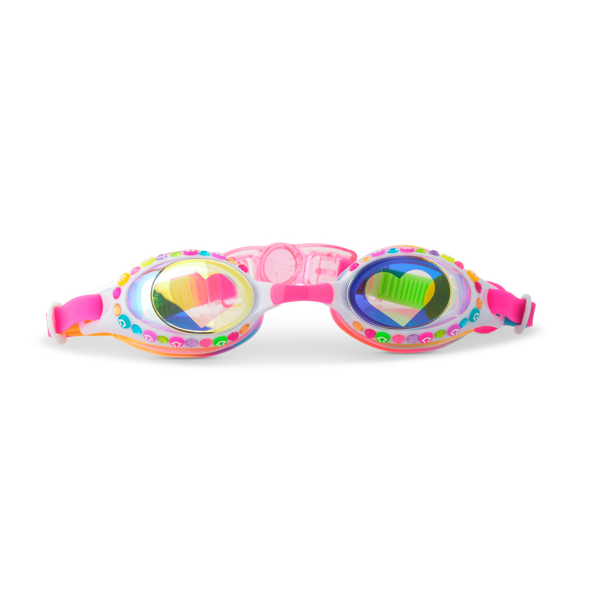 Palantic Junior Silicone Swim Goggles – UV Protective Lenses For Kids & Narrow Face Adults, Blue/Pink