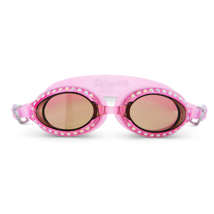 seek tranquility swim goggles in peaceful pink showing a dusty pink swim goggle with rhinestones