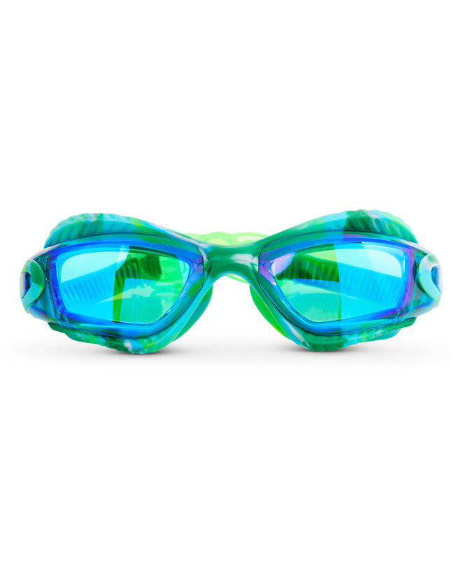explore the pool kids swim goggles in blue splash angle 1