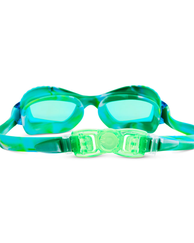 explore the pool kids swim goggles in blue splash angle 3