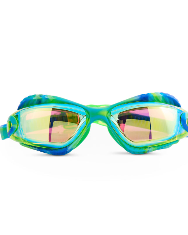 explore the pool kids swim goggles in green oasis angle 1