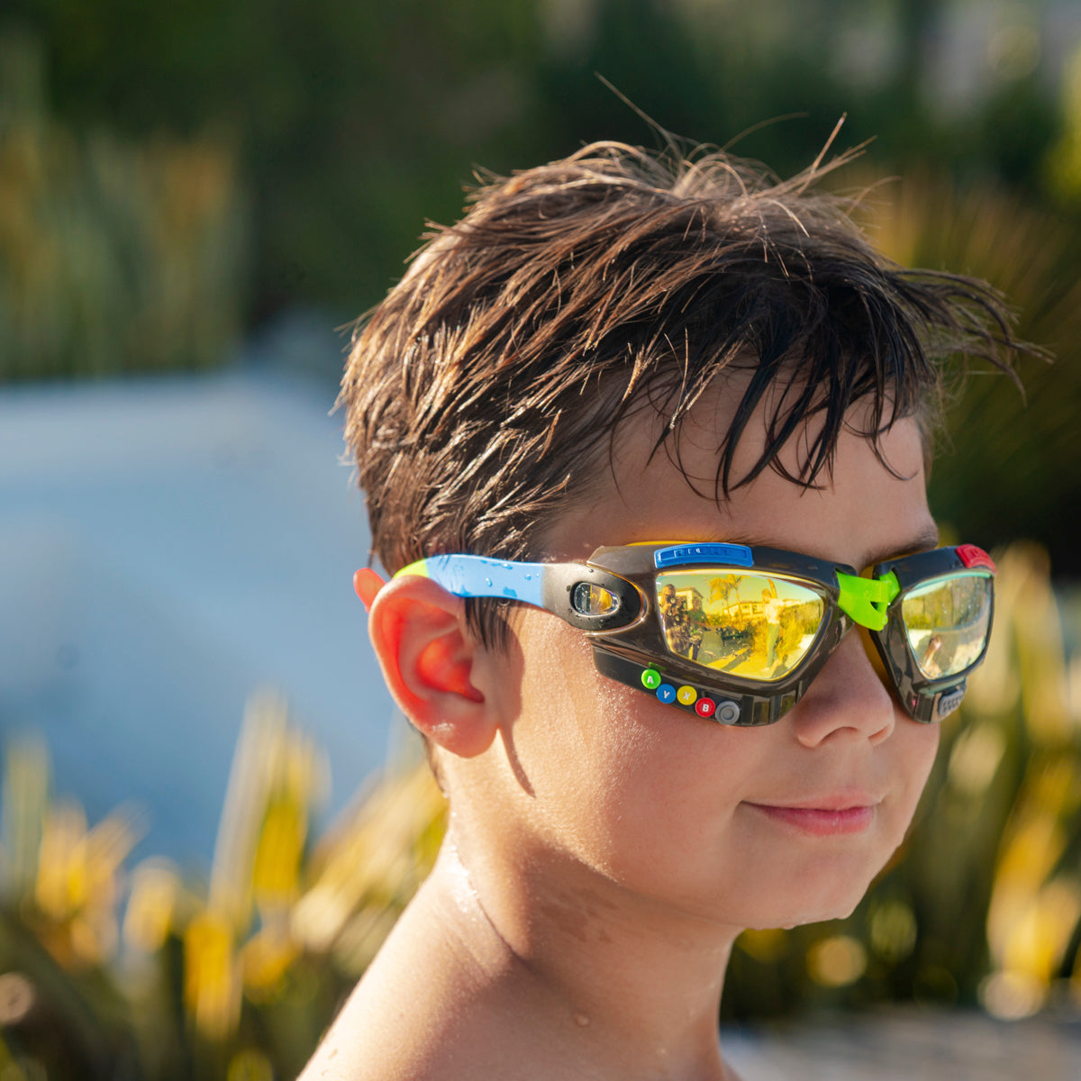 video game goggles Jet Black Gamer Swim Kids' Swim Goggles