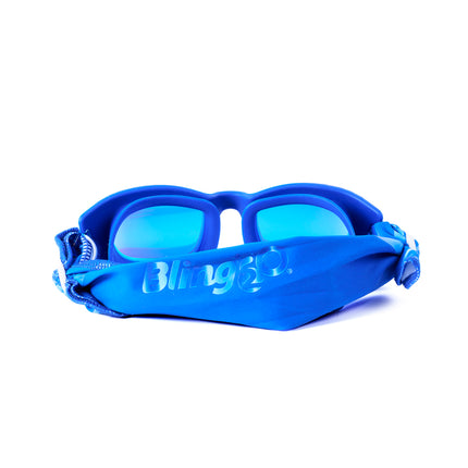 back shot of Softline Swim Goggles in bubble showing soft strap