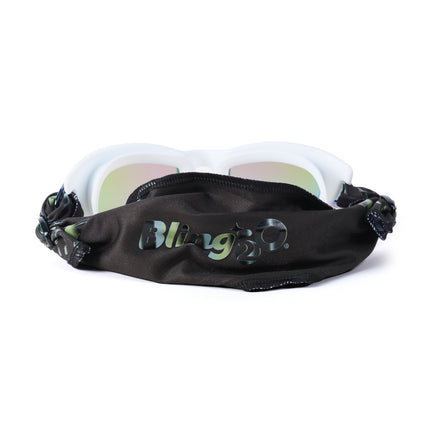 back shot of Softline Swim Goggles in puff showing a soft strap