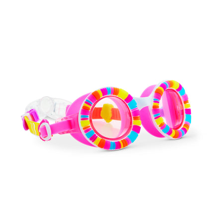 bestie charm bracelet kid's swim goggles in U R LUVED pink as seen on news12 
