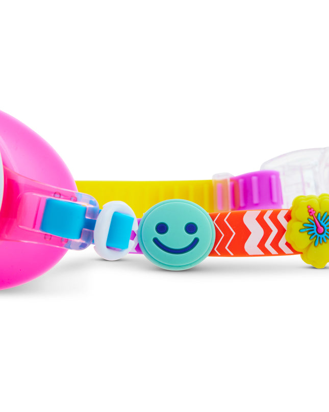 bestie charm bracelet kid's swim goggles in U R LUVED pink as seen on news12 