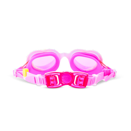 back view of Crystal Crush Kids Swim Goggles in sugar kiss showing back clip and strap