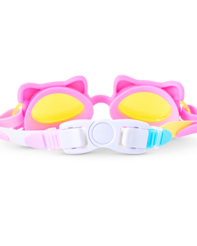 Back view of Flexi Feline swim goggles showing strap and back clip