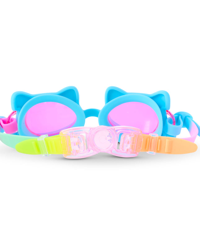 Back view of Flexi Feline swim goggles showing strap and back clip