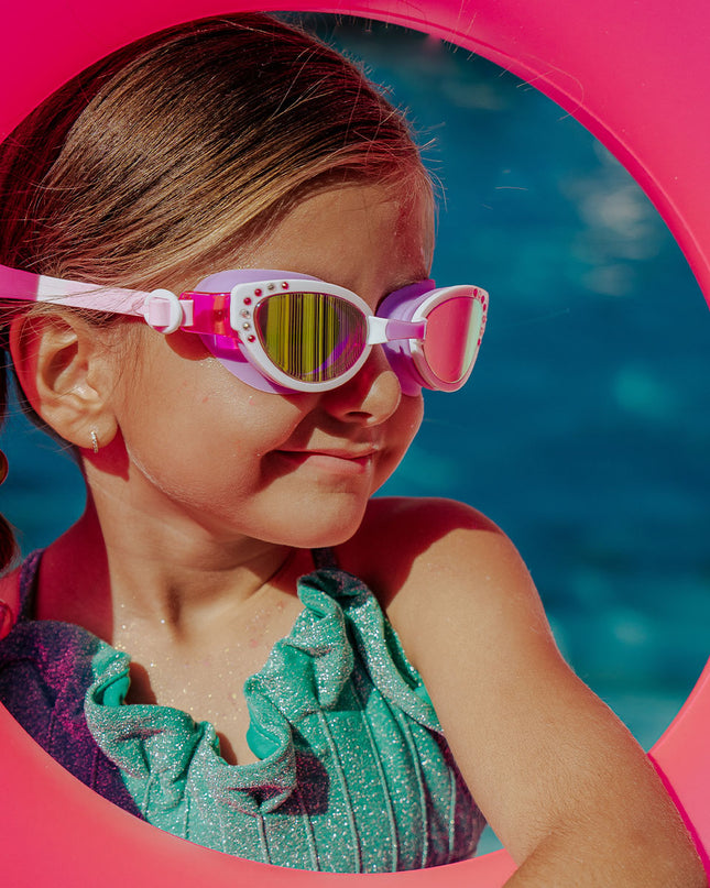 Miss Lux in Diamond Girl Kids' Swim Goggles