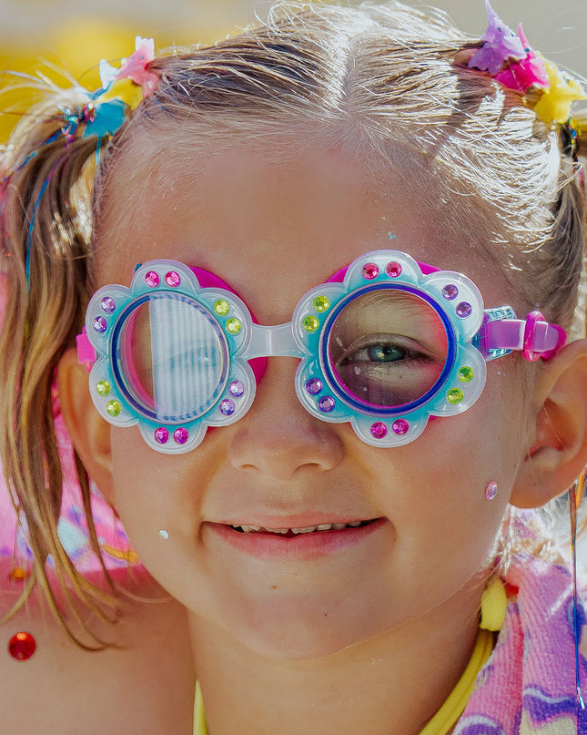 Blossom Blue Petals Girl Kids' Swim Goggles
