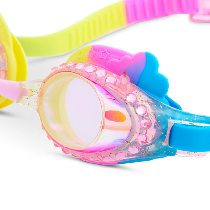 Colorful Clouds Rainbow Girl Kids' Swim Goggles