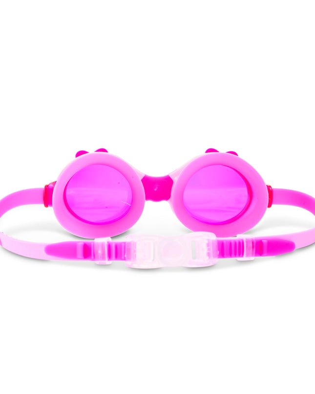 Back view of Ribbon Glam swim goggles showing adjustable strap and back clip