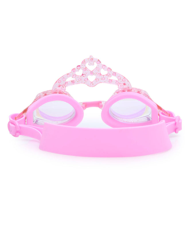 royal crown kids' swim goggles in princess pastel pink showing strap
