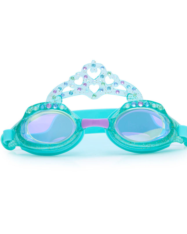 royal crown kids swim goggles in princess periwinkle showing crown and rhinestone details