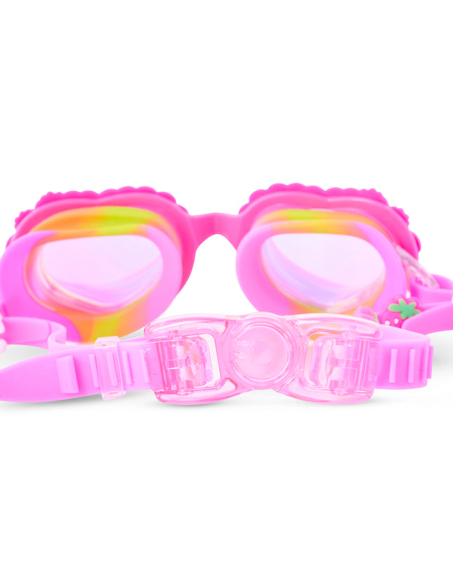 Back view of Shortcake swim goggles showing strap and back clip