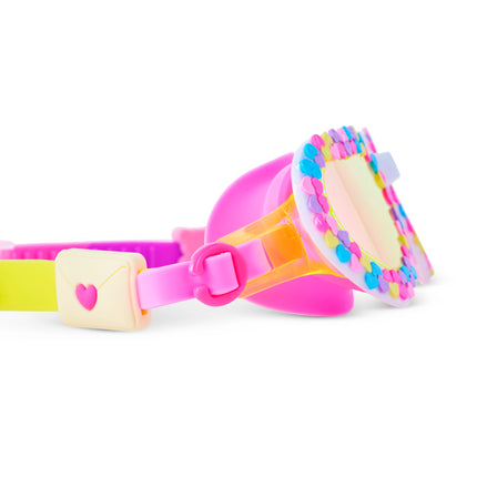 close-up view of color me smitten in rainbow crush showing 'send your love' slider and heart decorations