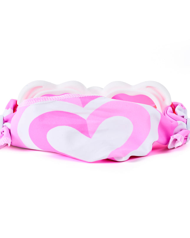 Back view of Soft Crush Daydream heart-shaped swim goggles showing adjustable easy-on soft strap design