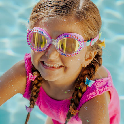 Bedazzled Blue Sparkling Summer Girl Kids' Swim Goggles