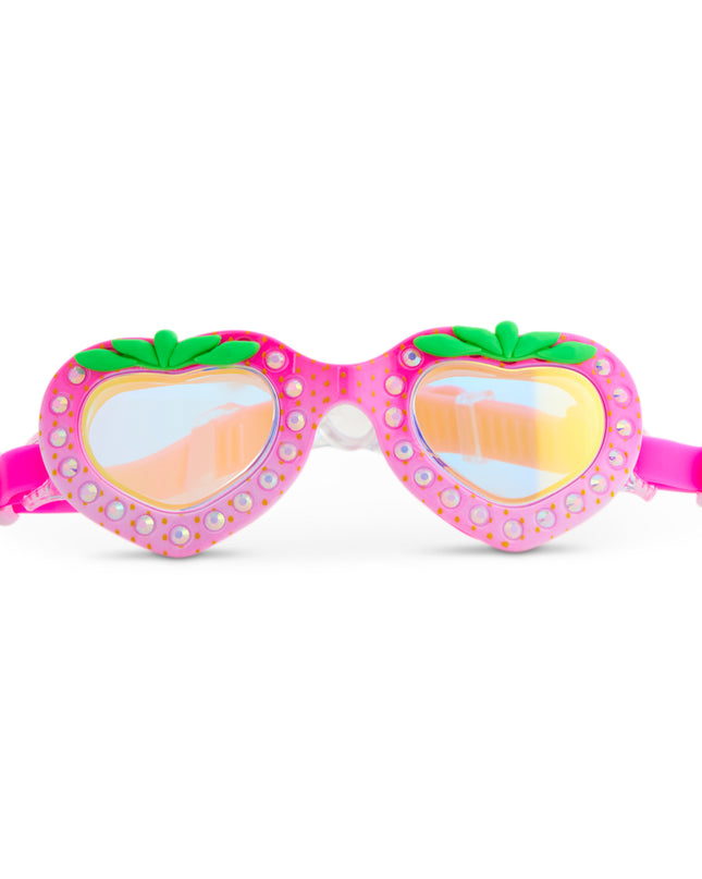 strawberry splash swim goggles in berry pink as seen on news12
