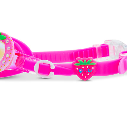 strawberry splash swim goggles in berry pink as seen on news12