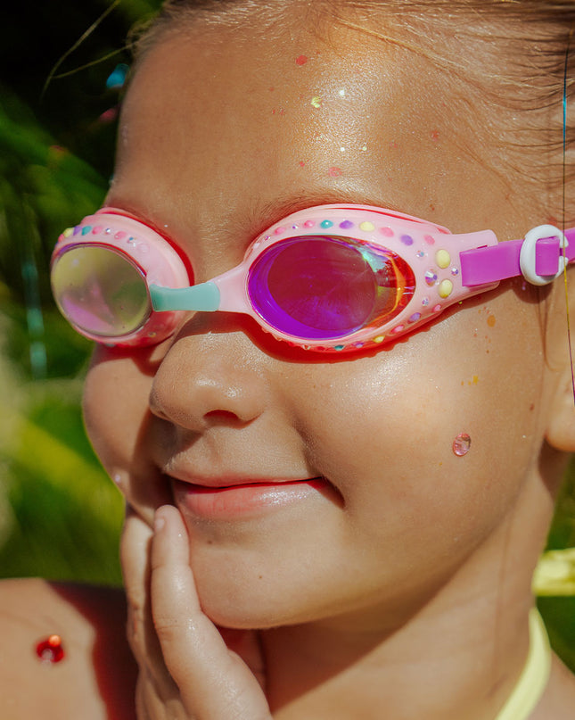Pink Paradise Tropical Getaway Girl Kids' Swim Goggles