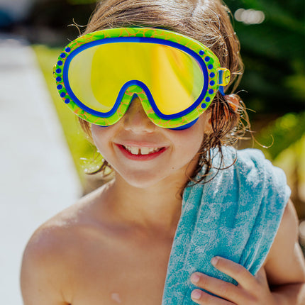 octavious tentacle kids swim mask lifestyle image boy wearing swim mask by pool