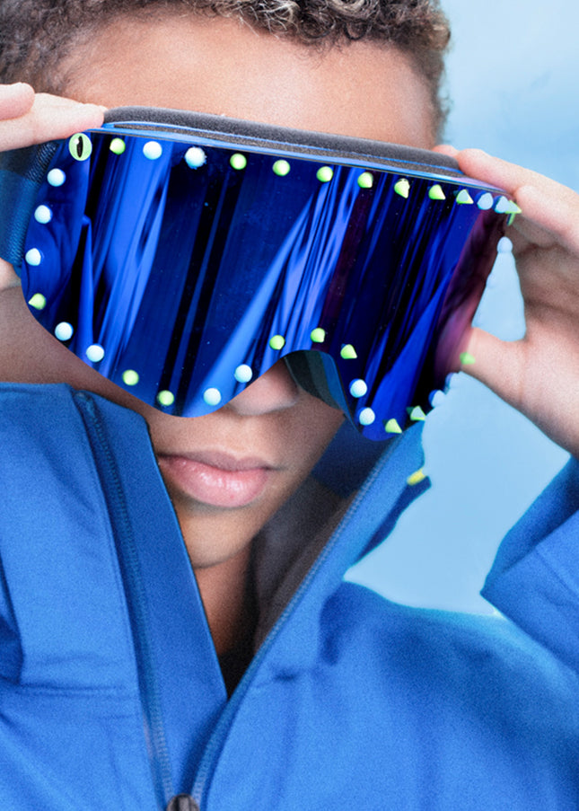 Shining Blue Spike Kids’ Ski Goggles