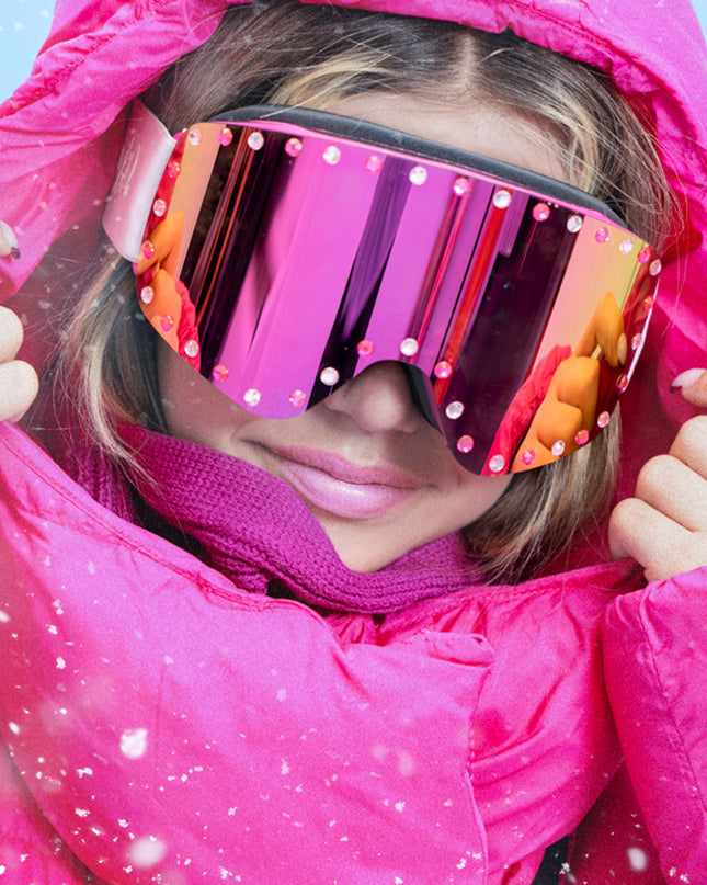 Shining Pink Kids' Ski Goggles