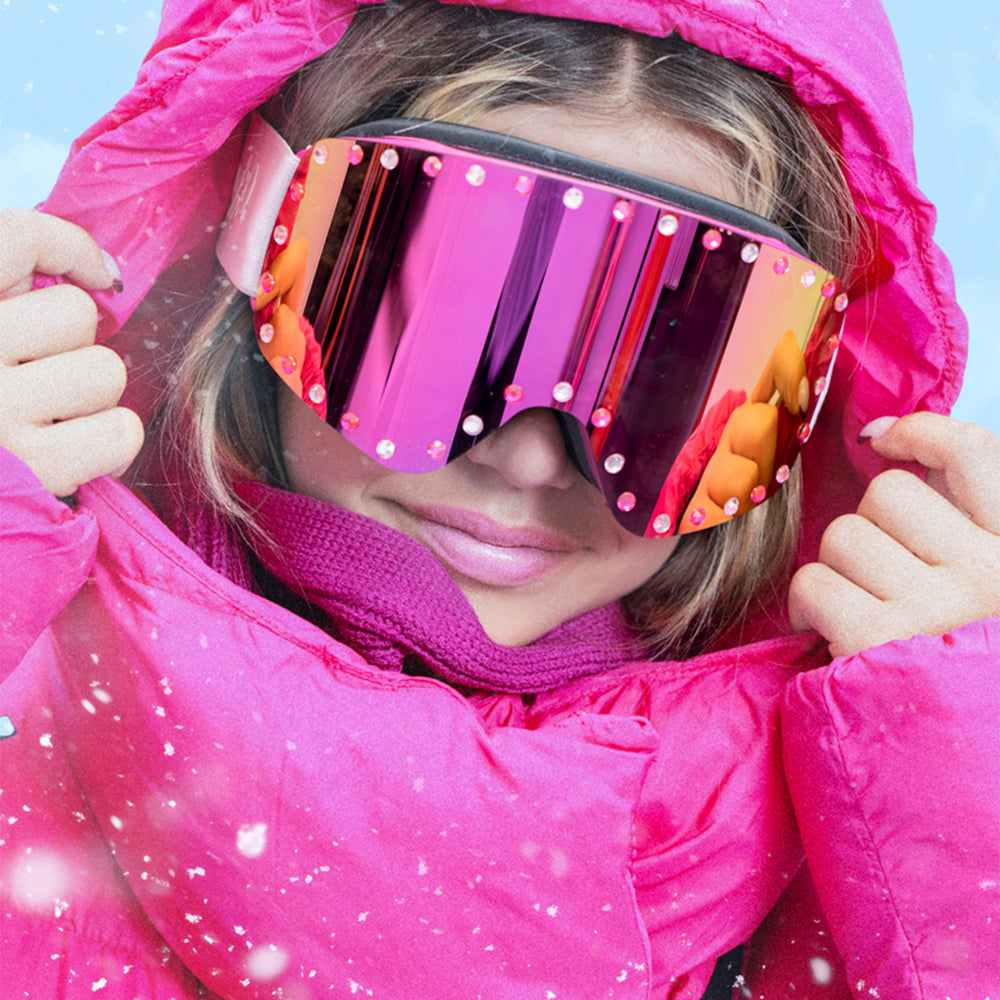 Shining Pink Kids' Ski Goggles