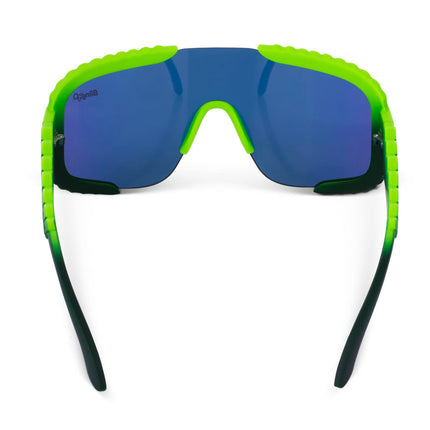 back view of gulf shore kids' sunglasses in gator glare green 