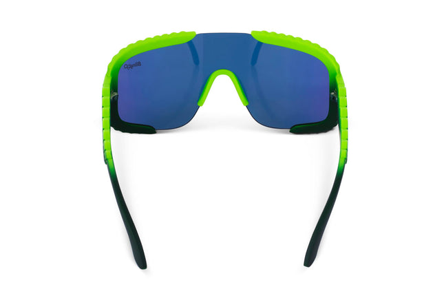 back view of gulf shore kids' sunglasses in gator glare green 