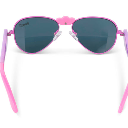 back view of hampton beach sunglasses in bright bubblegum showing an aviator frame 