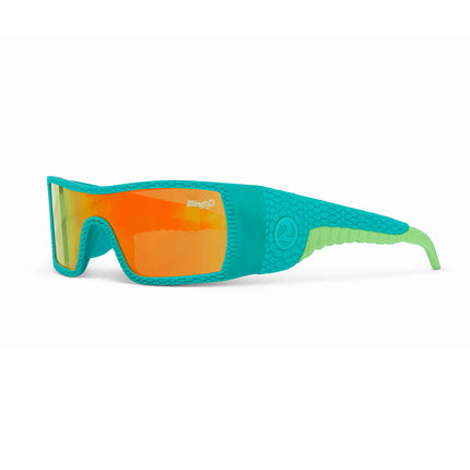sand harbor boys sunglasses in teal triceratops angle 1