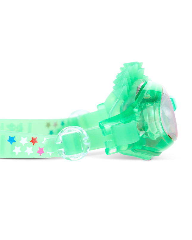 close-up view of liberty special edition swim goggles showing stars on strap