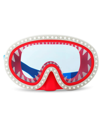shark attack swim mask with nose piece in chewy blue lens angle 1