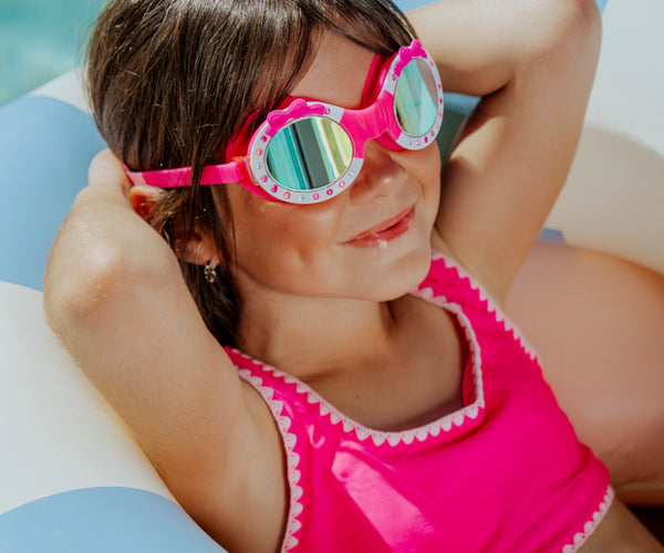 Ribbon Glam Kids’ Swim Goggles – Bow Dazzle Pink