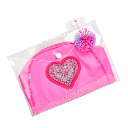 Neon Heart Swim Cap
