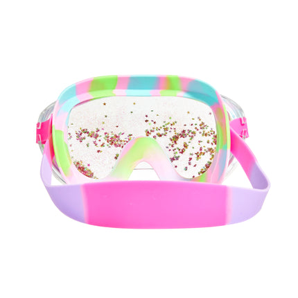 floatn' away kids swim mask in gold star glitter angle 3