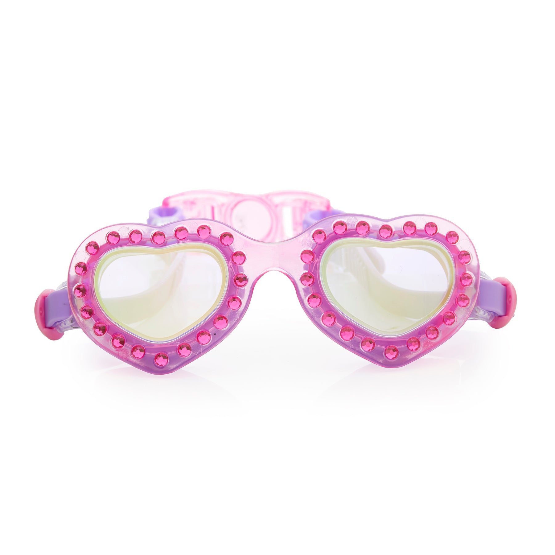 キラキラ可愛い!【Bling2o】ロゴ ローズクォーツ スイムゴーグル First Crush Fuchsia Heart Throb Kids' Swim Goggles – Bling2o