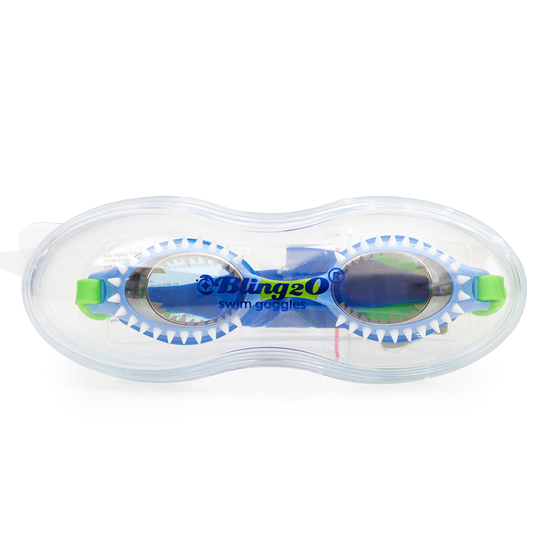 bling20 swim goggles Bling2o Hammerhead Light Blue Fish N Chips Kids Swim Goggles