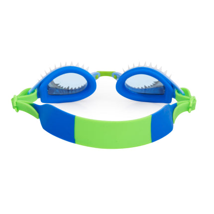 fish n chips kids swim goggles in hammerhead blue angle 2