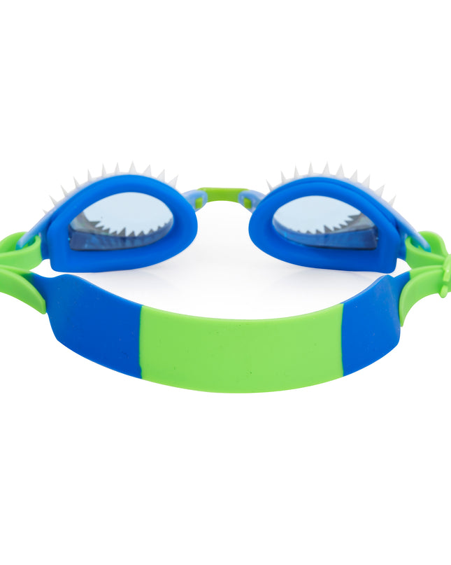 fish n chips kids swim goggles in hammerhead blue angle 2