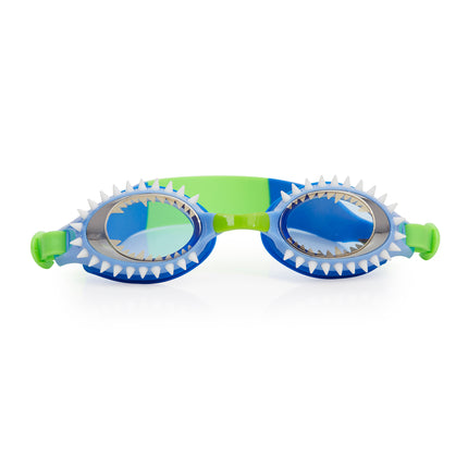 fish n chips kids swim goggles in hammerhead blue angle 1