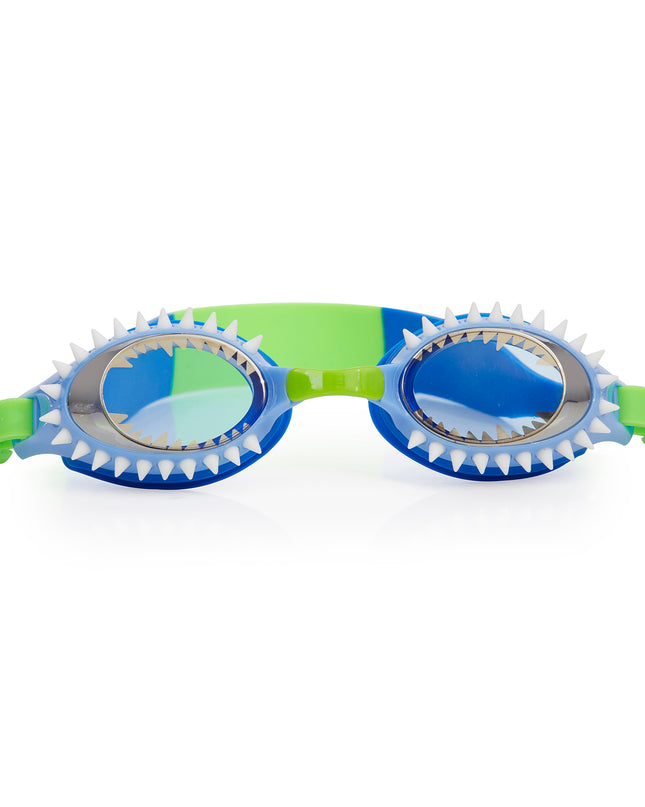 fish n chips kids swim goggles in hammerhead blue angle 1