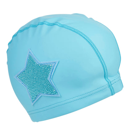 turquoise-kids-swim-cap-stylish-designer-durable
