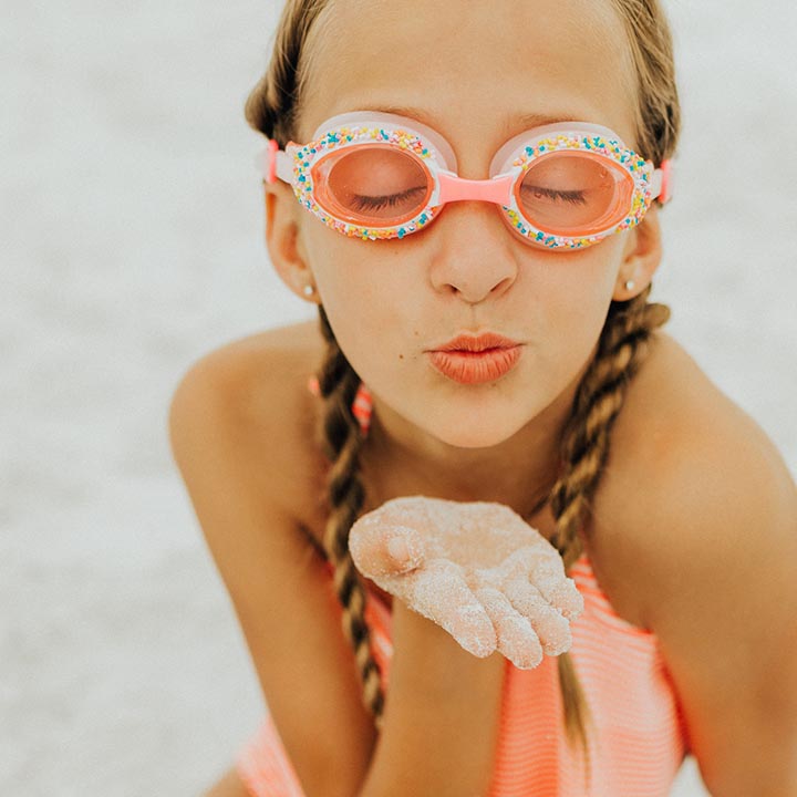 pink swimming goggles Cake Pop Swim Goggles
